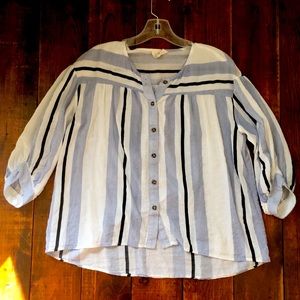 The Korner blouse / top XS pinstripe